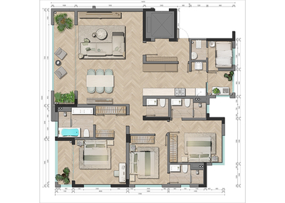 3BED+1 Luxury floor plan