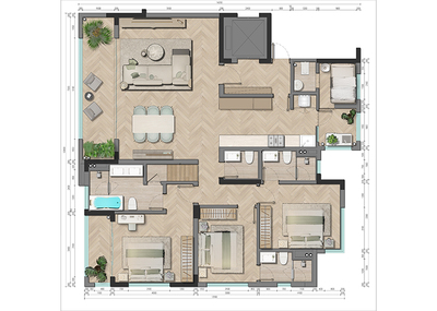 4BED+1 LUXURY floor plan ground floor