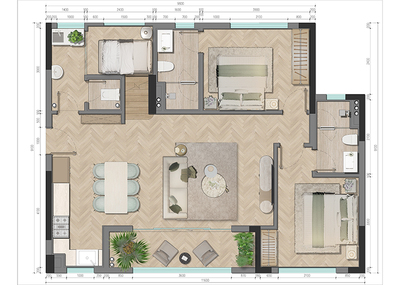 3BED+1 UNIT 1 floor plan-ground floor