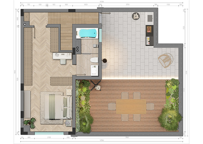 3BED+1 UNIT 1 floor plan-upper floor