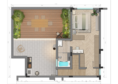 3BED+1 UNIT 2 floor plan-upper floor